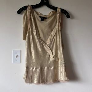 Vintage Marc Jacobs gold metallic silk sleeveless blouse